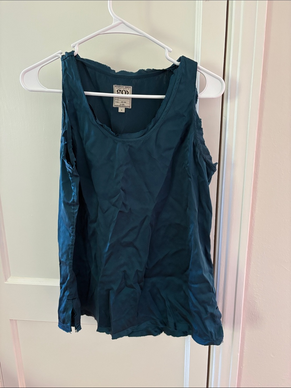 Go by Go Silk teal washable silk tank top